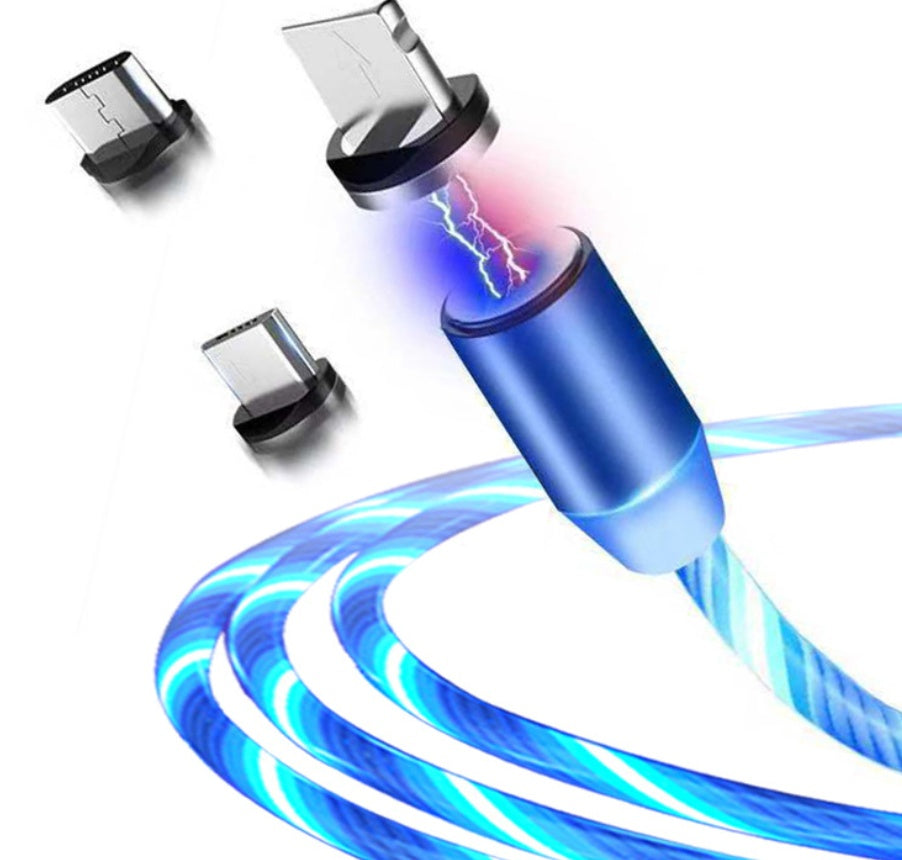 Cablu Magnetic LED compatibil iPhone, Android, Type-C