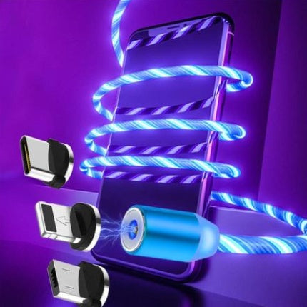 Cablu Magnetic LED compatibil iPhone, Android, Type-C