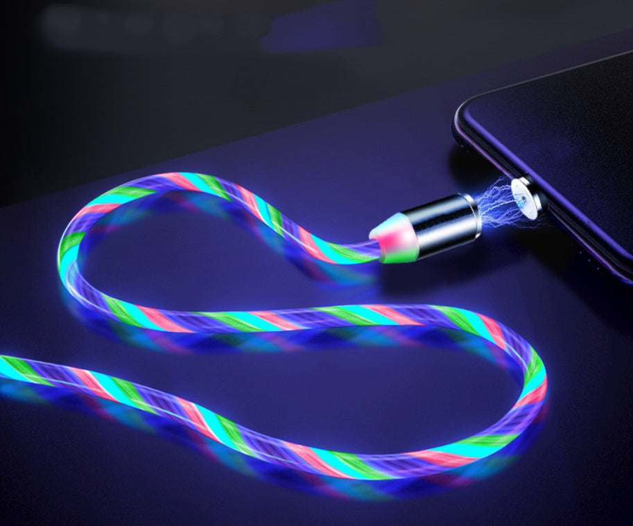 Cablu Magnetic LED compatibil iPhone, Android, Type-C