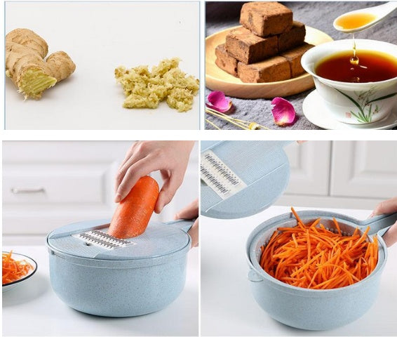 Set Feliator Legume 8 în 1 cu Lame din Inox