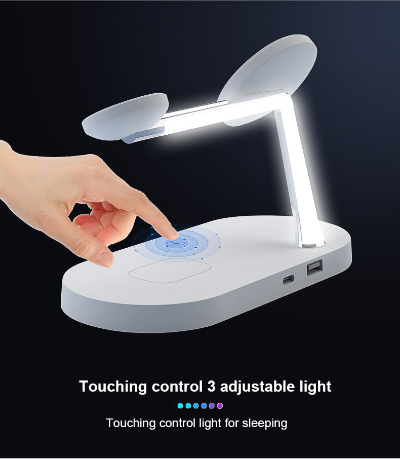 Stație Încărcare Wireless Magnetică 5-în-1 cu Lampă Noapte