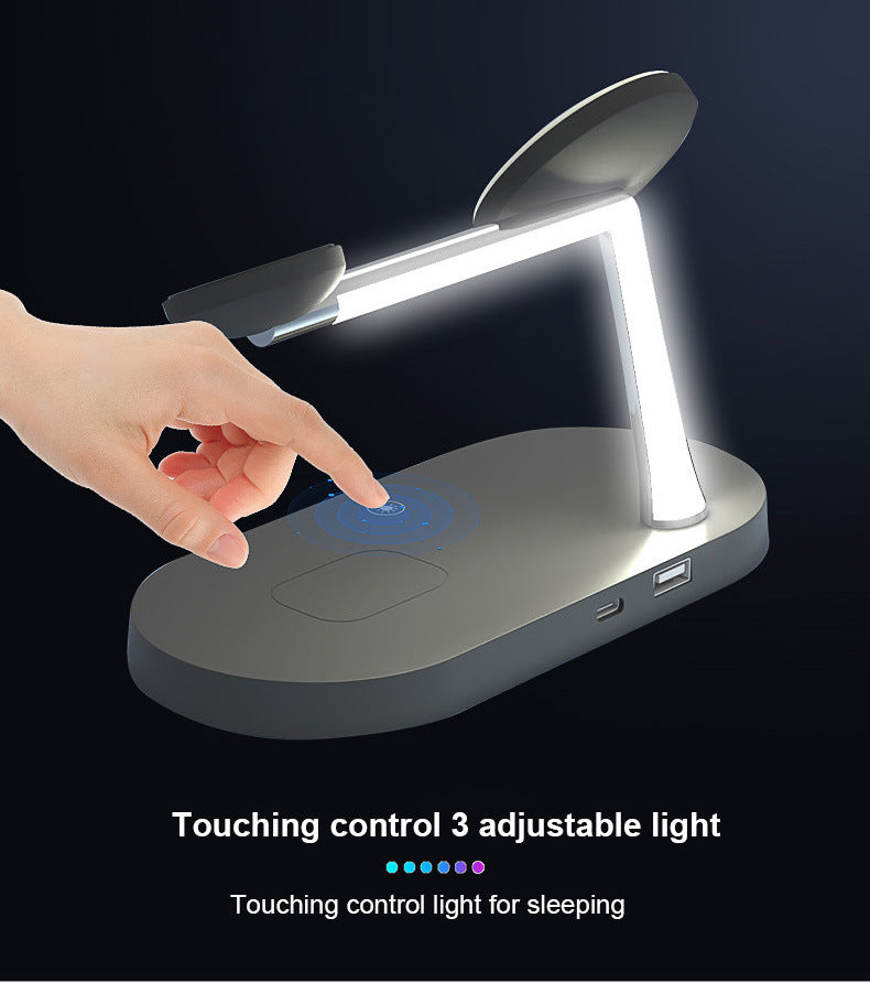 Stație Încărcare Wireless Magnetică 5-în-1 cu Lampă Noapte