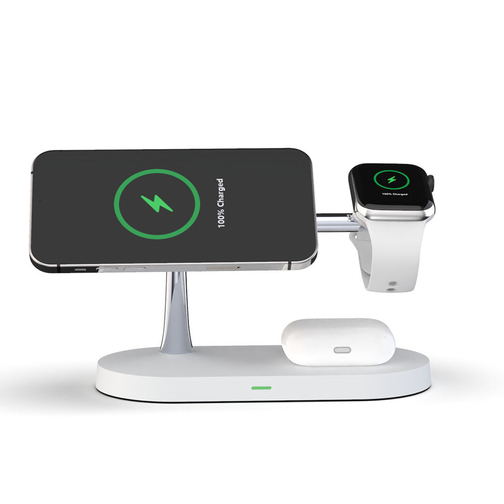 Stație Încărcare Wireless Magnetică 5-în-1 cu Lampă Noapte
