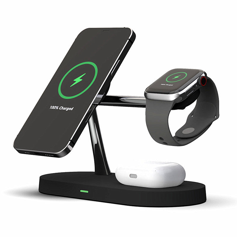 Stație Încărcare Wireless Magnetică 5-în-1 cu Lampă Noapte