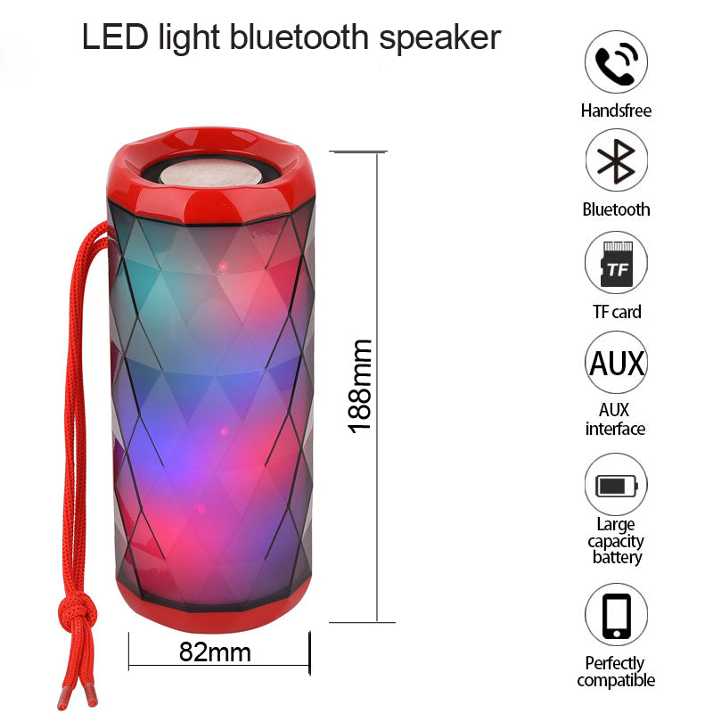 Boxă Bluetooth Portabilă 2x5W cu LED și Radio FM
