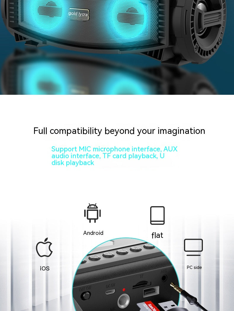 Boxă Bluetooth Portabilă Exterior 2x10W cu Radio FM