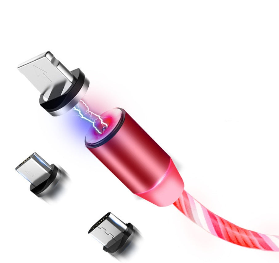 Cablu Magnetic LED compatibil iPhone, Android, Type-C
