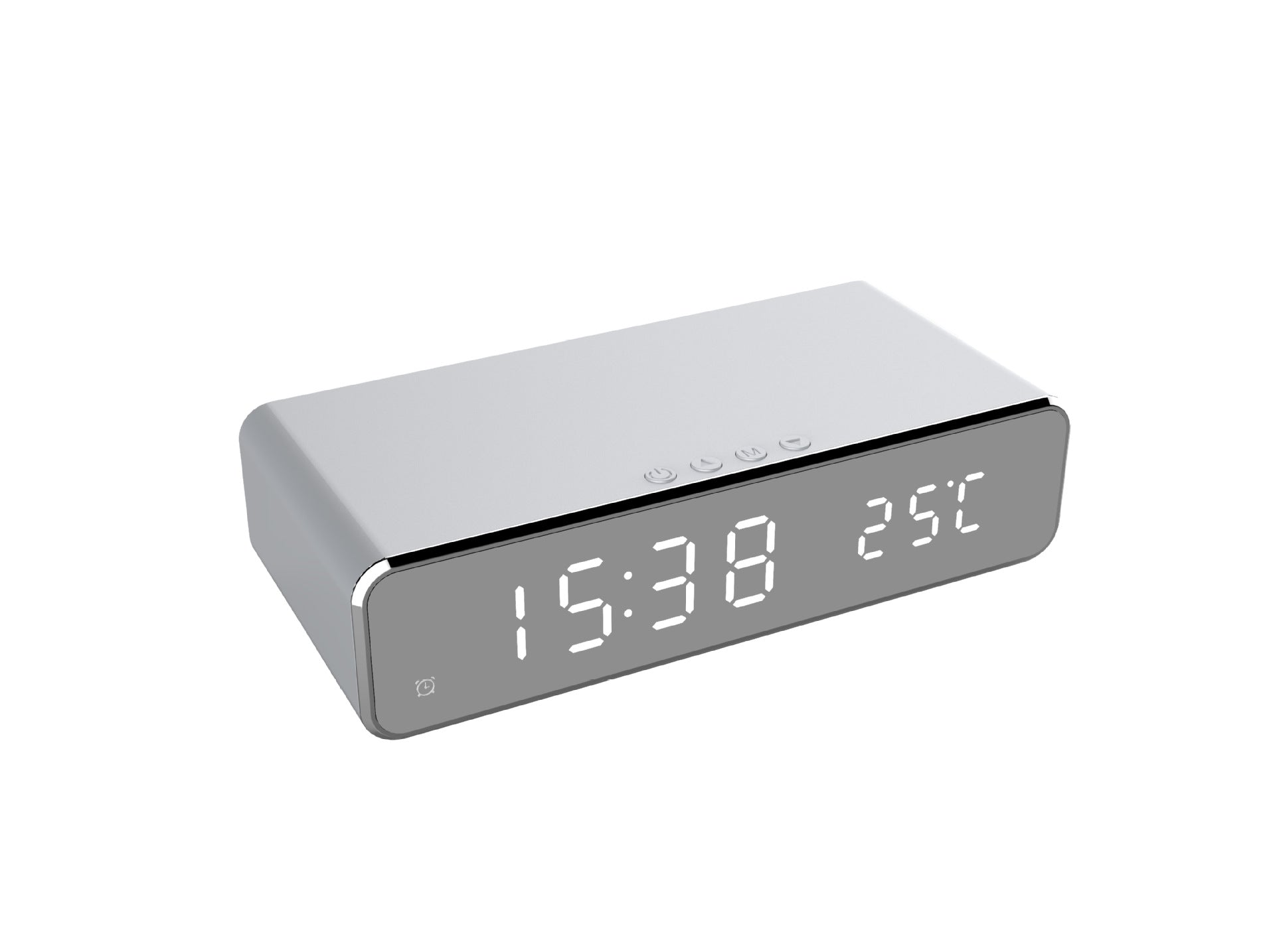 Ceas Digital LED cu Încărcare Wireless și Termometru