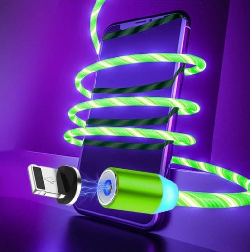 Cablu Magnetic LED compatibil iPhone, Android, Type-C
