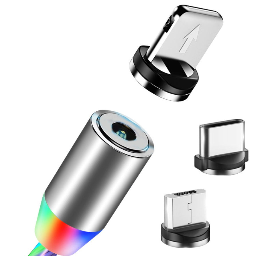 Cablu Magnetic LED compatibil iPhone, Android, Type-C