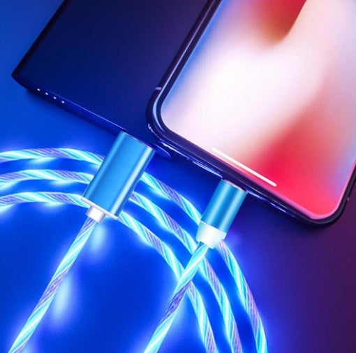 Cablu Magnetic LED compatibil iPhone, Android, Type-C