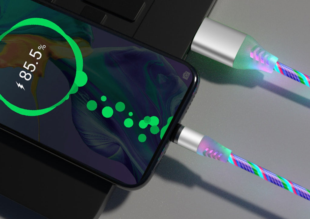 Cablu Magnetic LED compatibil iPhone, Android, Type-C