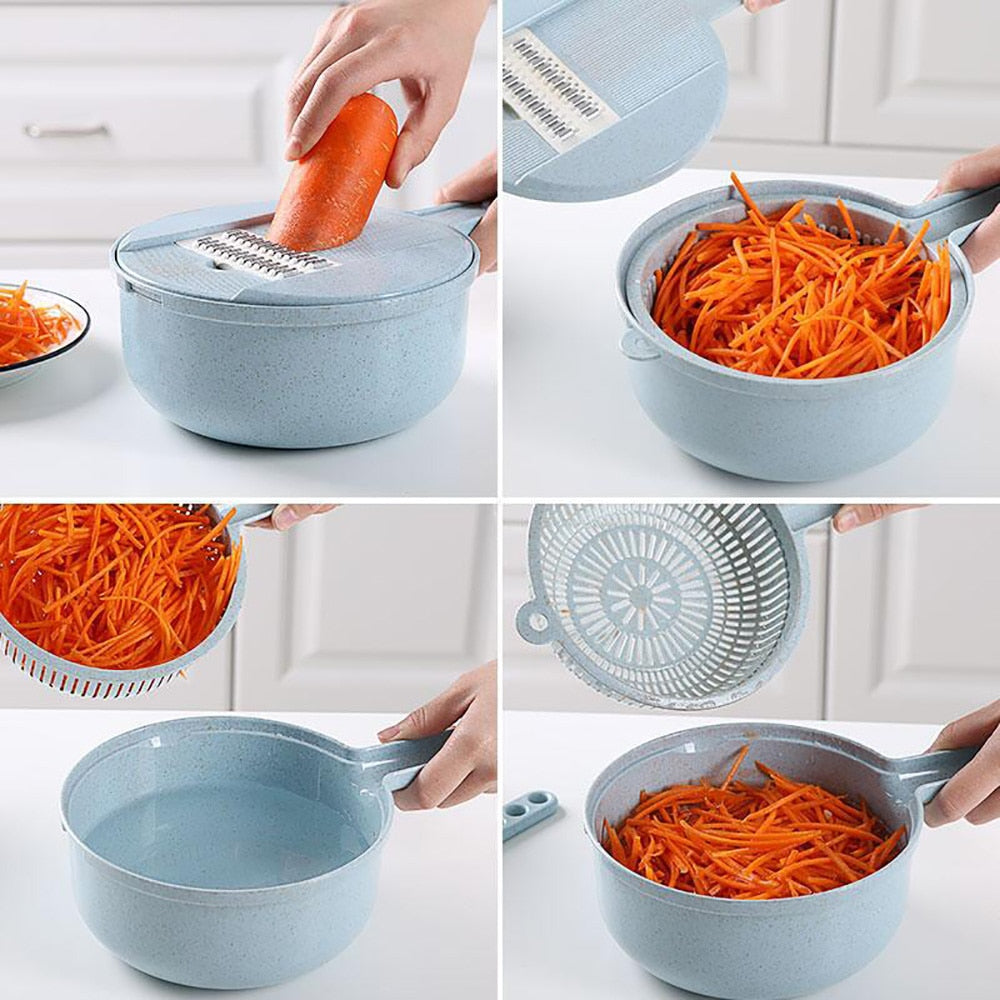 Set Feliator Legume 8 în 1 cu Lame din Inox