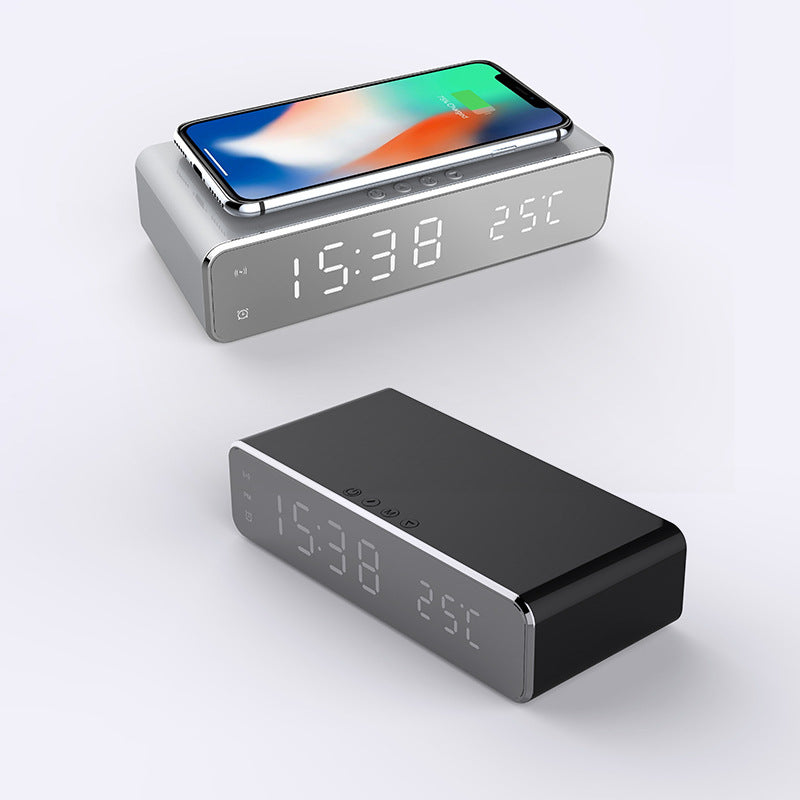 Ceas Digital LED cu Încărcare Wireless și Termometru