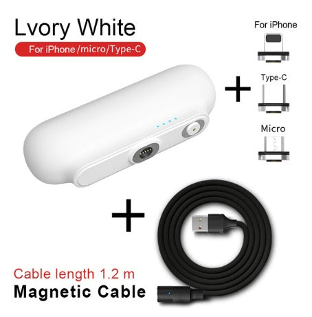 Baterie Externă Mini 2600mAh cu Încărcare Magnetică