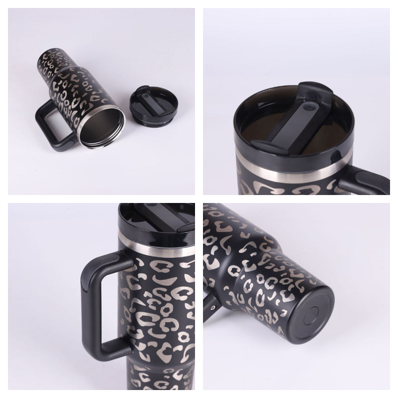 Termos din Inox 1200ml cu Mâner, Pai și Capac