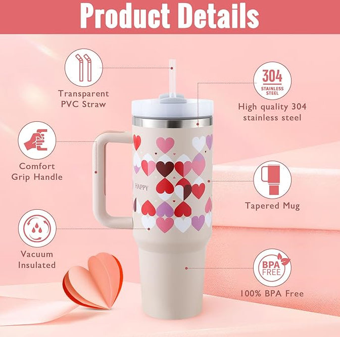 Termos din Inox 1200ml cu Mâner, Pai și Capac